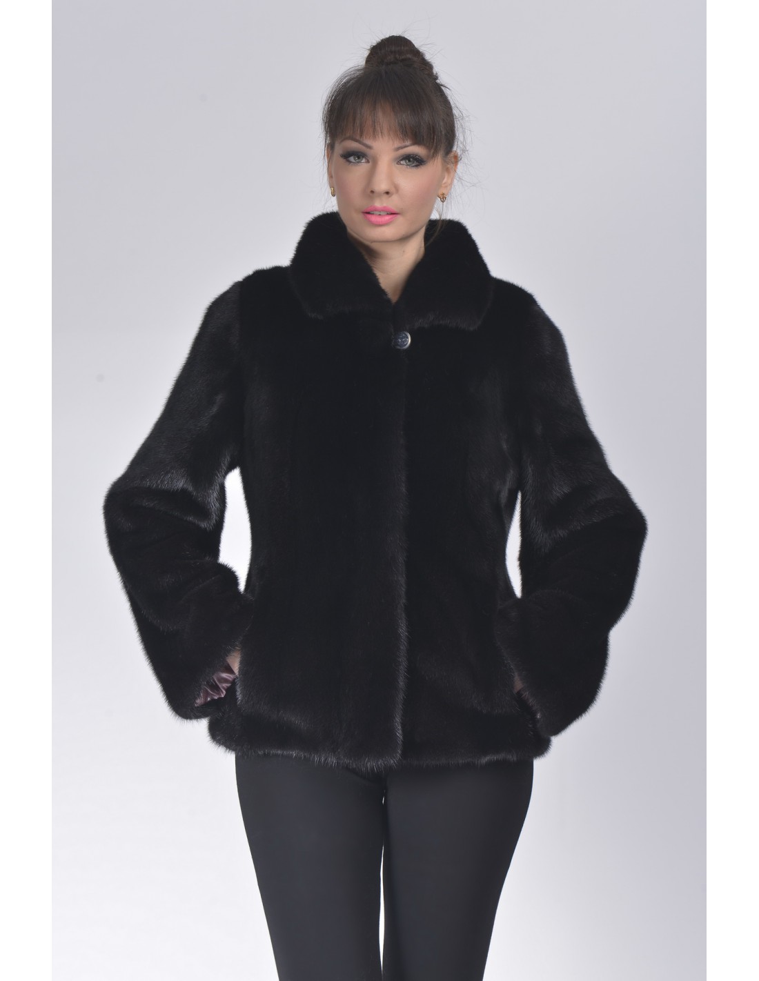 Black mink fur jacket - SaintGermain Furs
